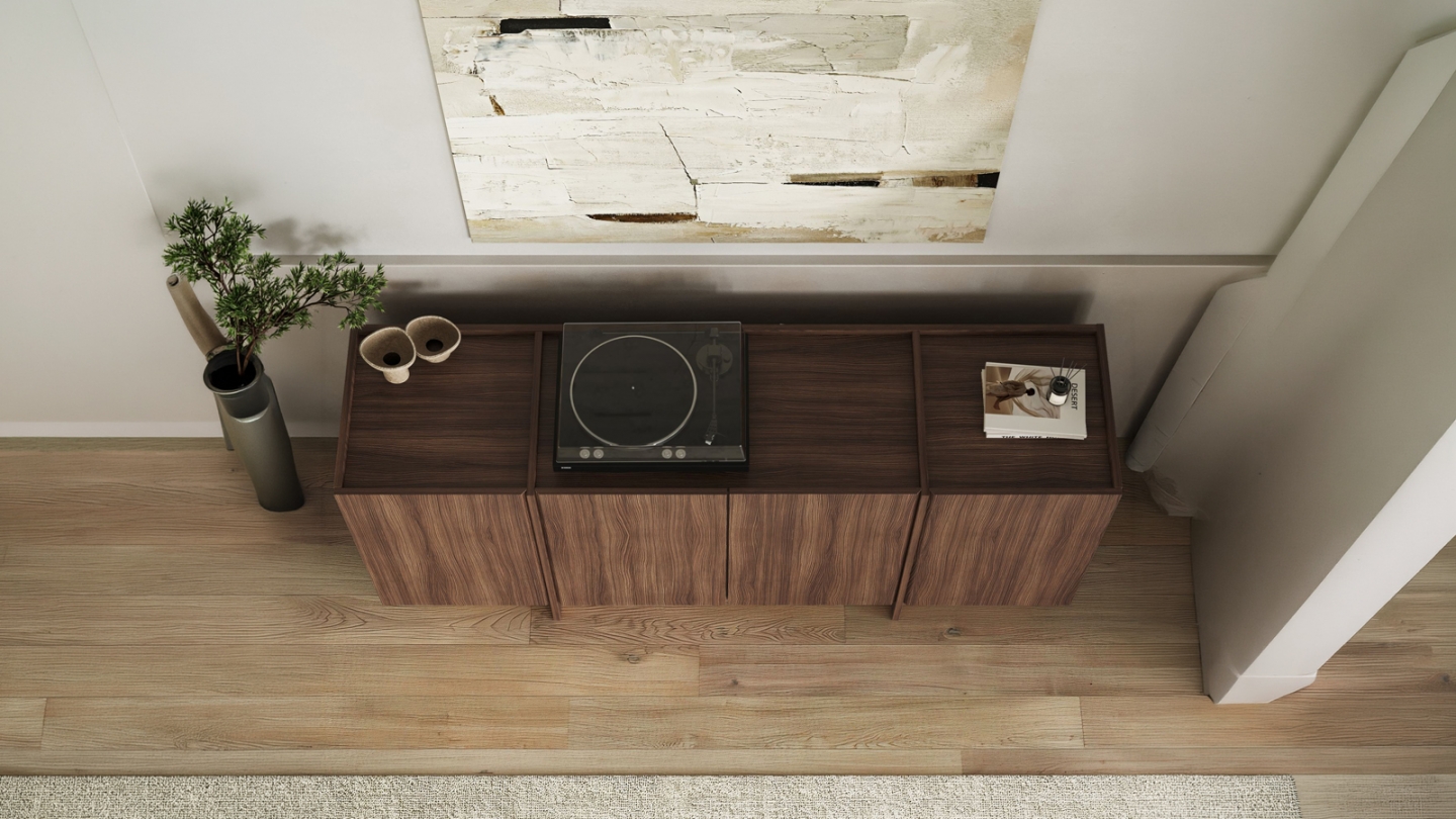 Buffet 4 portes effet noyer 180 cm - Amado Buffet 4 portes effet noyer 180 cm - Amado