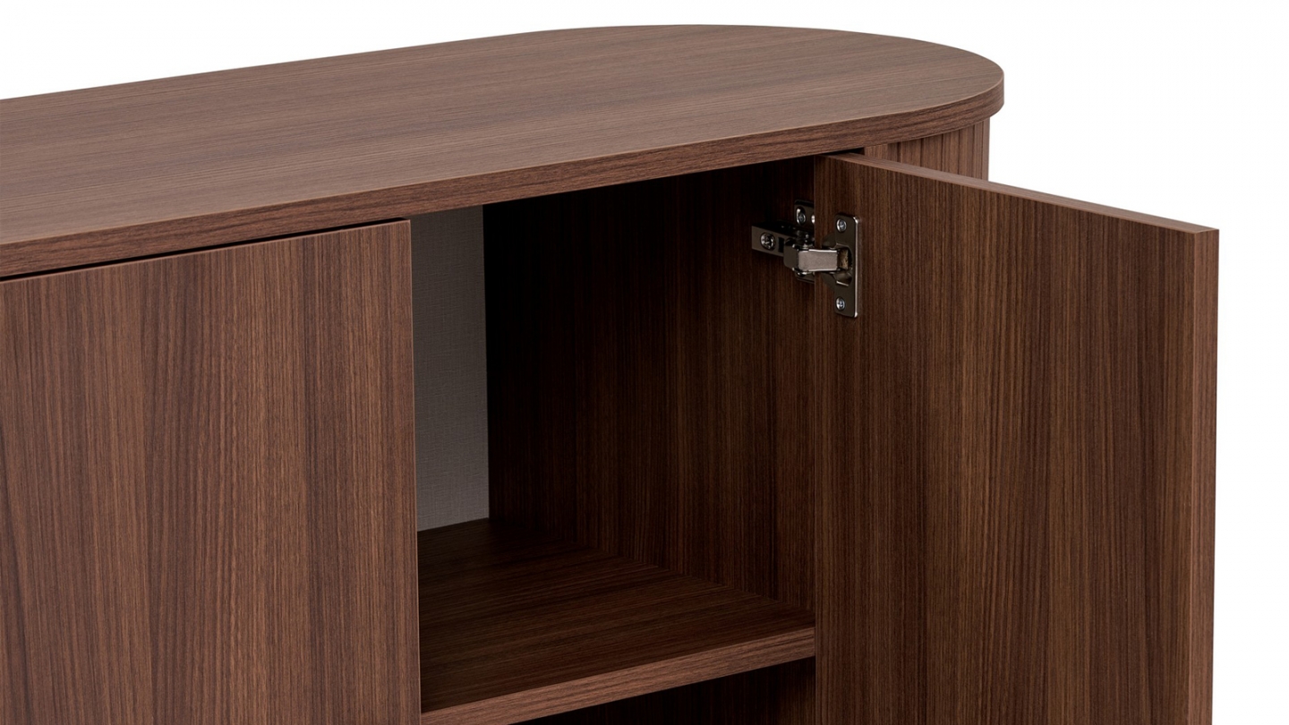 Buffet 4 portes effet noyer 180 cm - Piera Buffet 4 portes effet noyer 180 cm - Piera