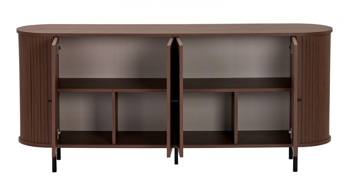 Buffet 4 portes effet noyer 180 cm - Piera Buffet 4 portes effet noyer 180 cm - Piera