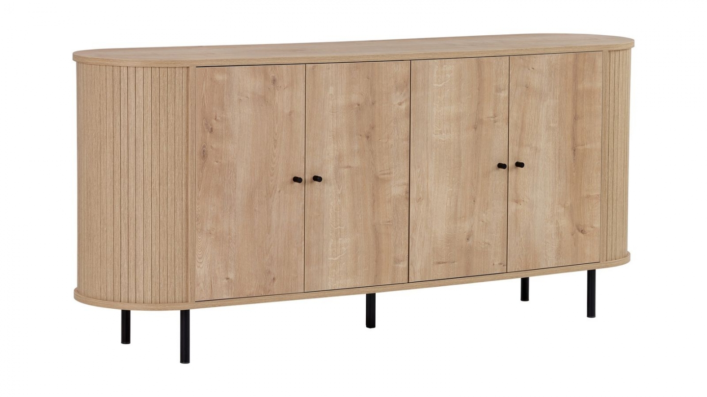 Buffet 4 portes effet chêne clair 180 cm - Piera Buffet 4 portes effet chêne clair 180 cm - Piera
