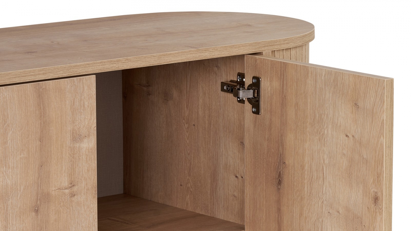 Buffet 4 portes effet chêne clair 180 cm - Piera Buffet 4 portes effet chêne clair 180 cm - Piera
