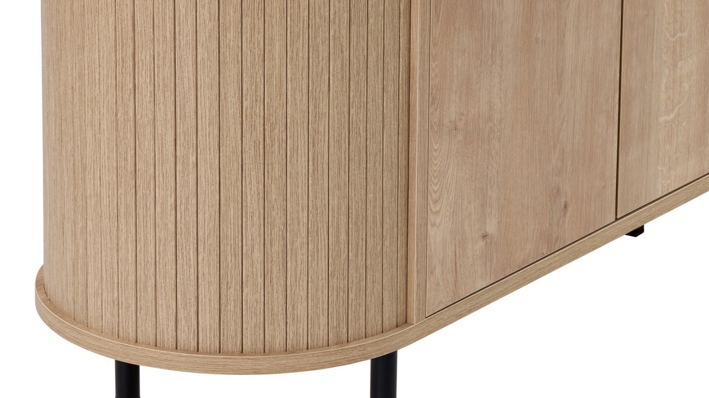 Buffet 4 portes effet chêne clair 180 cm - Piera Buffet 4 portes effet chêne clair 180 cm - Piera