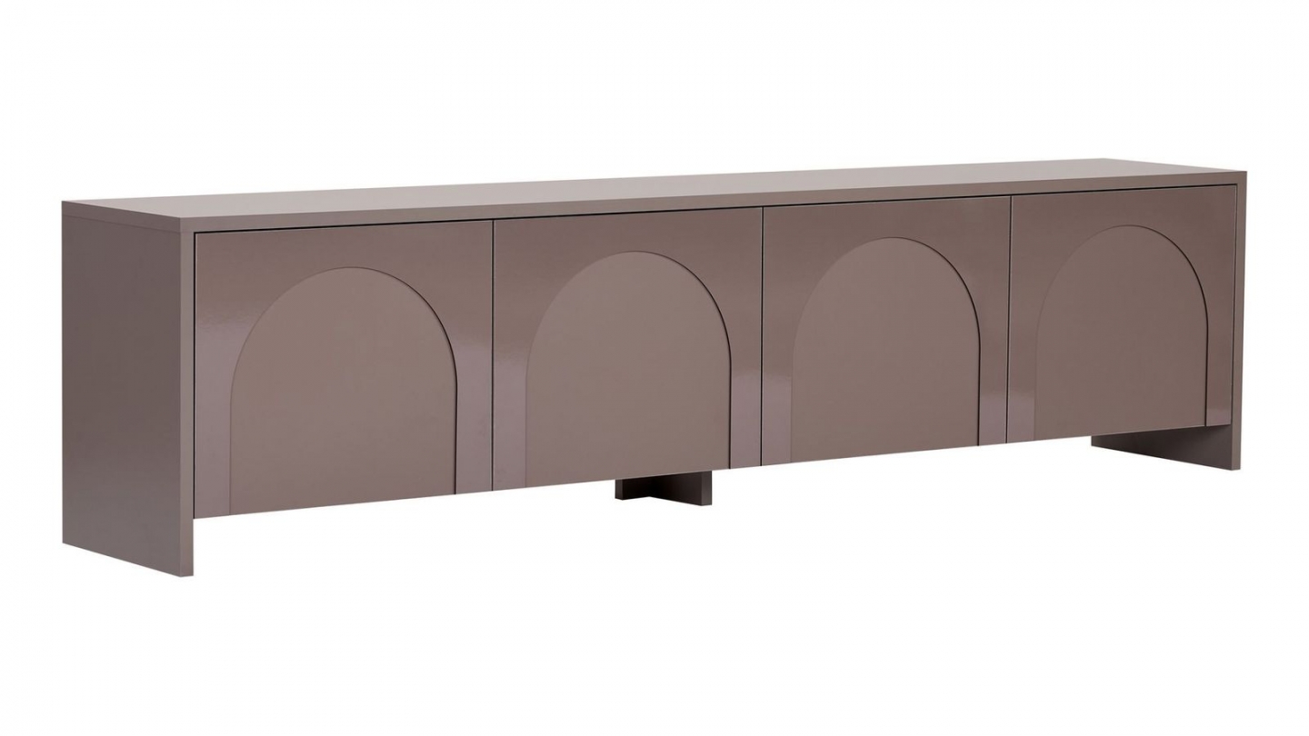 Meuble TV 4 portes taupe 180 cm - Vela Meuble TV 4 portes taupe 180 cm - Vela