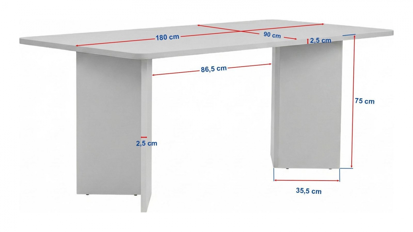 Table à manger effet travertin et noyer 6 convives 180 cm - Golia Table à manger effet travertin et noyer 6 convives 180 cm - Golia
