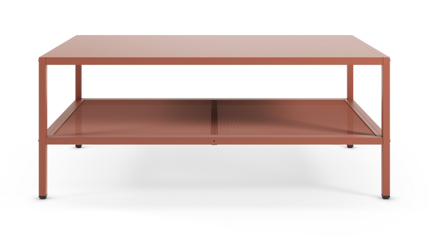 Table basse en métal terracotta 100 x 60 cm - Ysia Table basse en métal terracotta 100 x 60 cm - Ysia