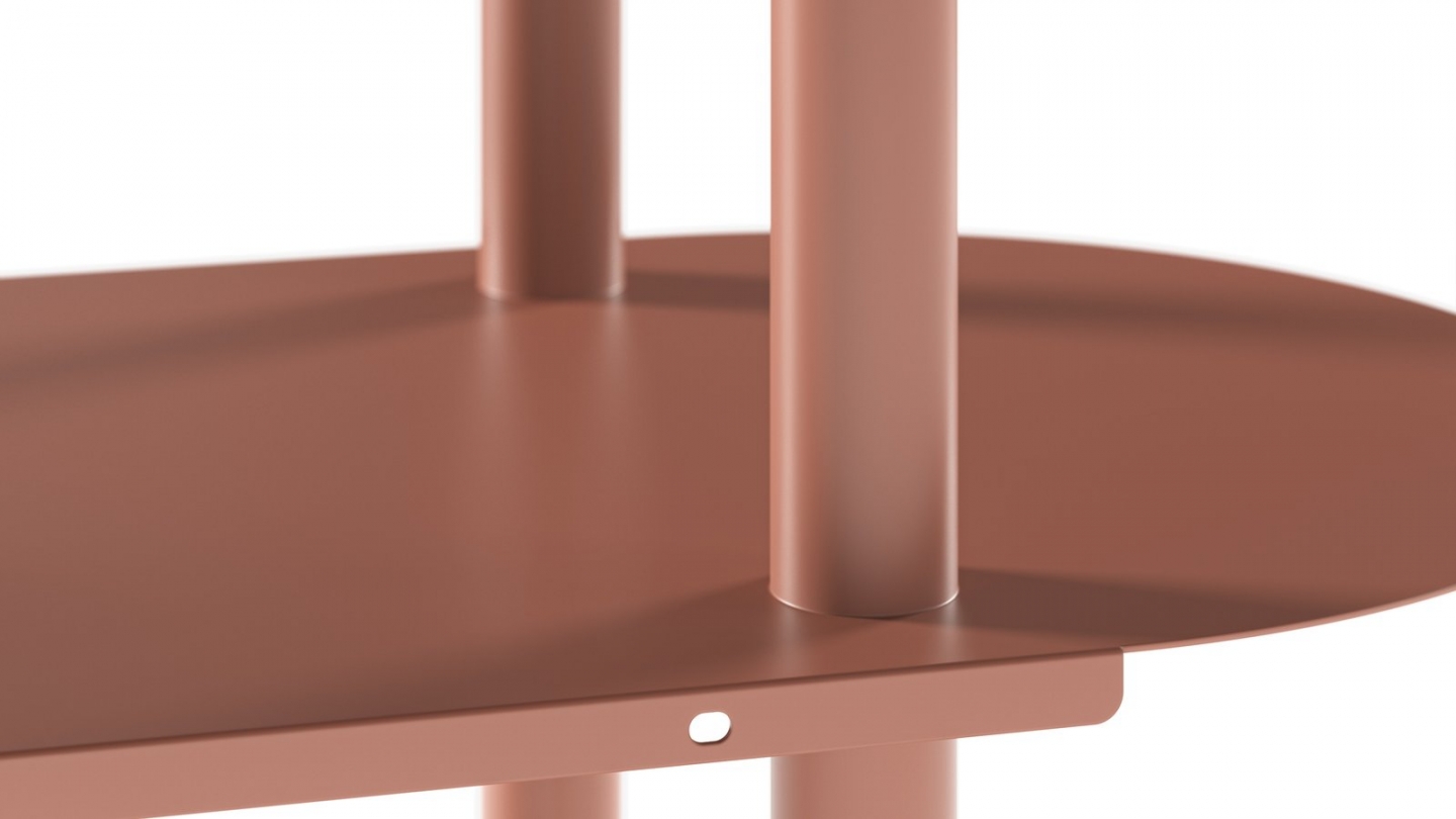 Etagère bibliothèque arrondie 5 niveaux en métal terracotta 90 cm - Ysia Etagère bibliothèque arrondie 5 niveaux en métal terracotta 90 cm - Ysia