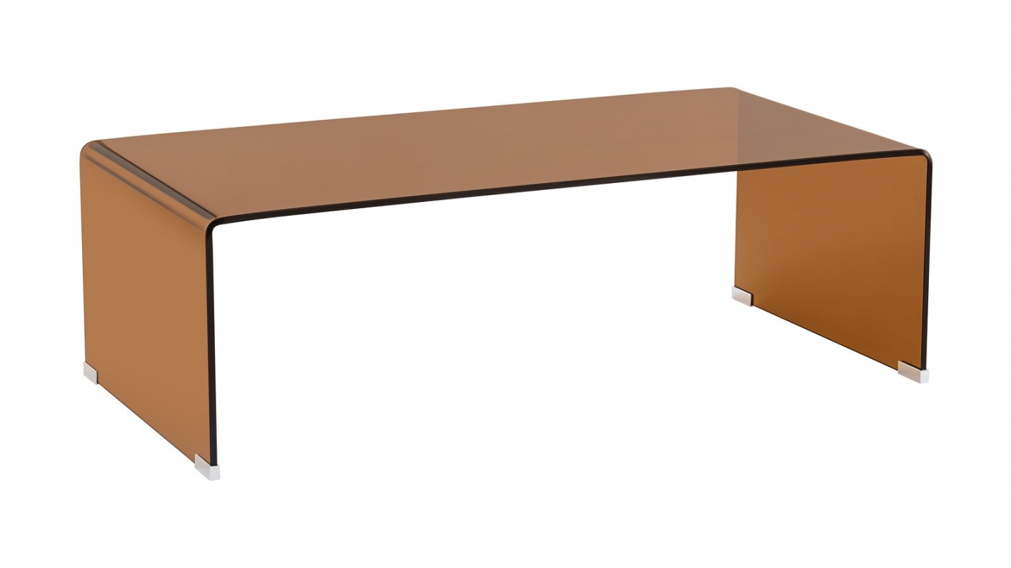 Table basse rectangulaire en verre trempé fumé 110x55 cm - Mysa Table basse rectangulaire en verre trempé fumé 110x55 cm - Mysa