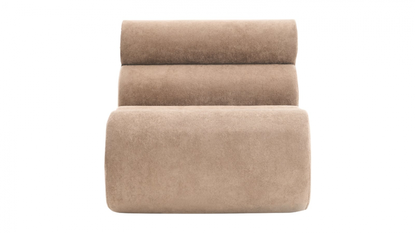 Chauffeuse compressée en tissu chenille moka - Billie Chauffeuse compressée en tissu chenille moka - Billie