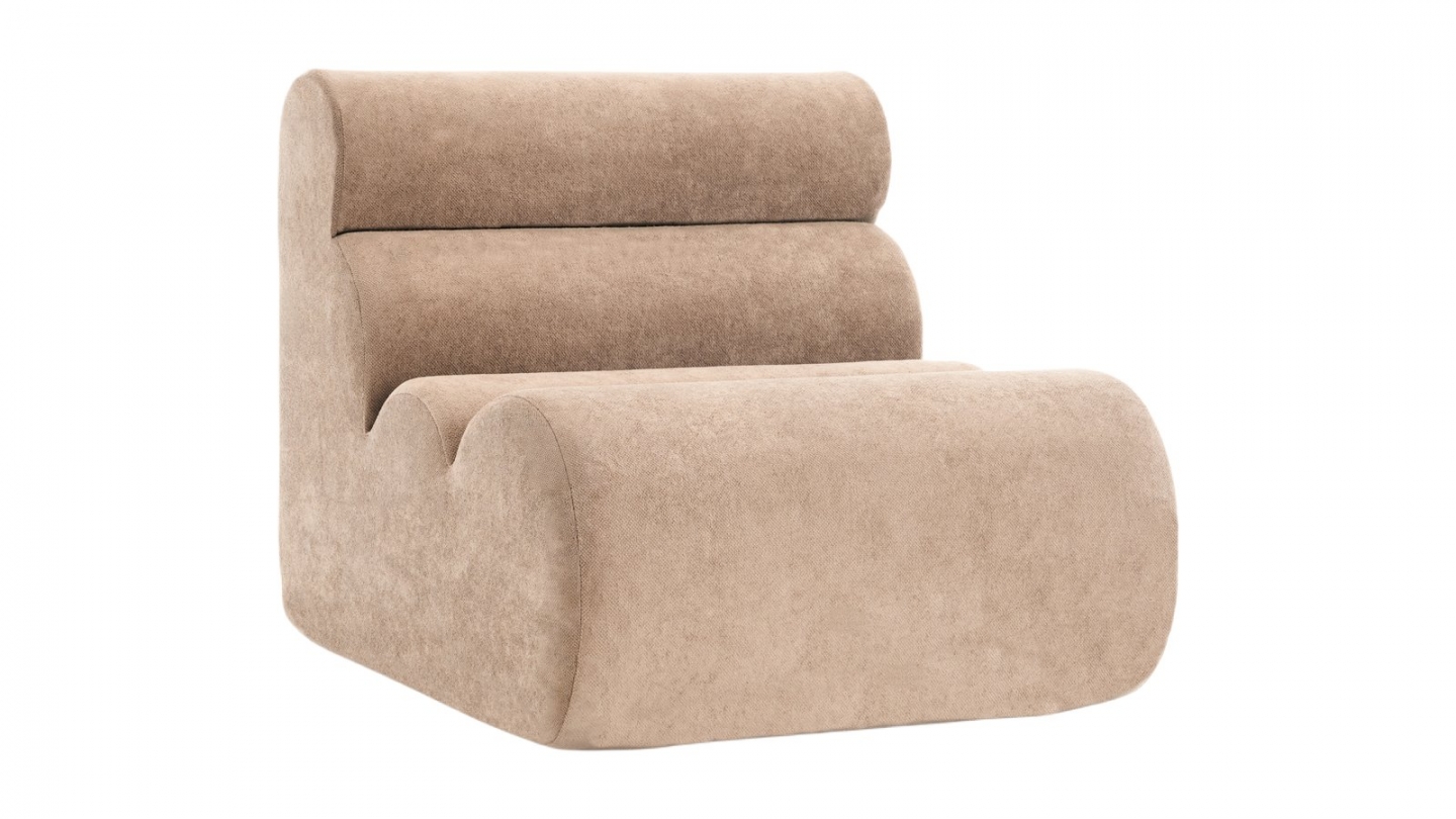Chauffeuse compressée en tissu chenille moka - Billie Chauffeuse compressée en tissu chenille moka - Billie