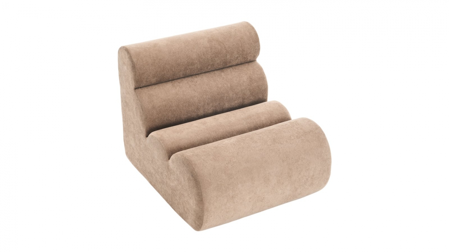 Chauffeuse compressée en tissu chenille moka - Billie Chauffeuse compressée en tissu chenille moka - Billie
