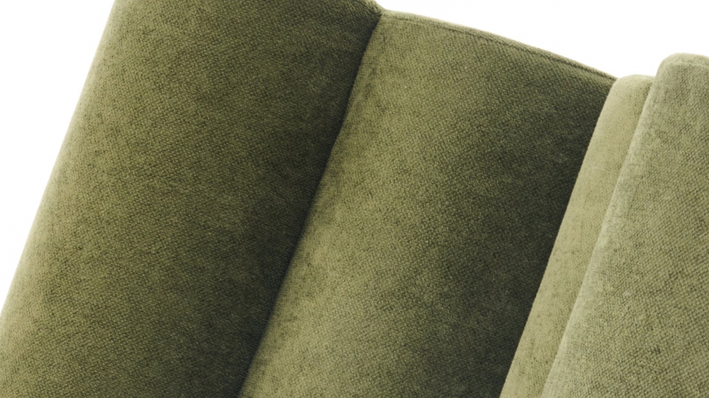 Chauffeuse compressée en tissu chenille vert kaki - Billie Chauffeuse compressée en tissu chenille vert kaki - Billie
