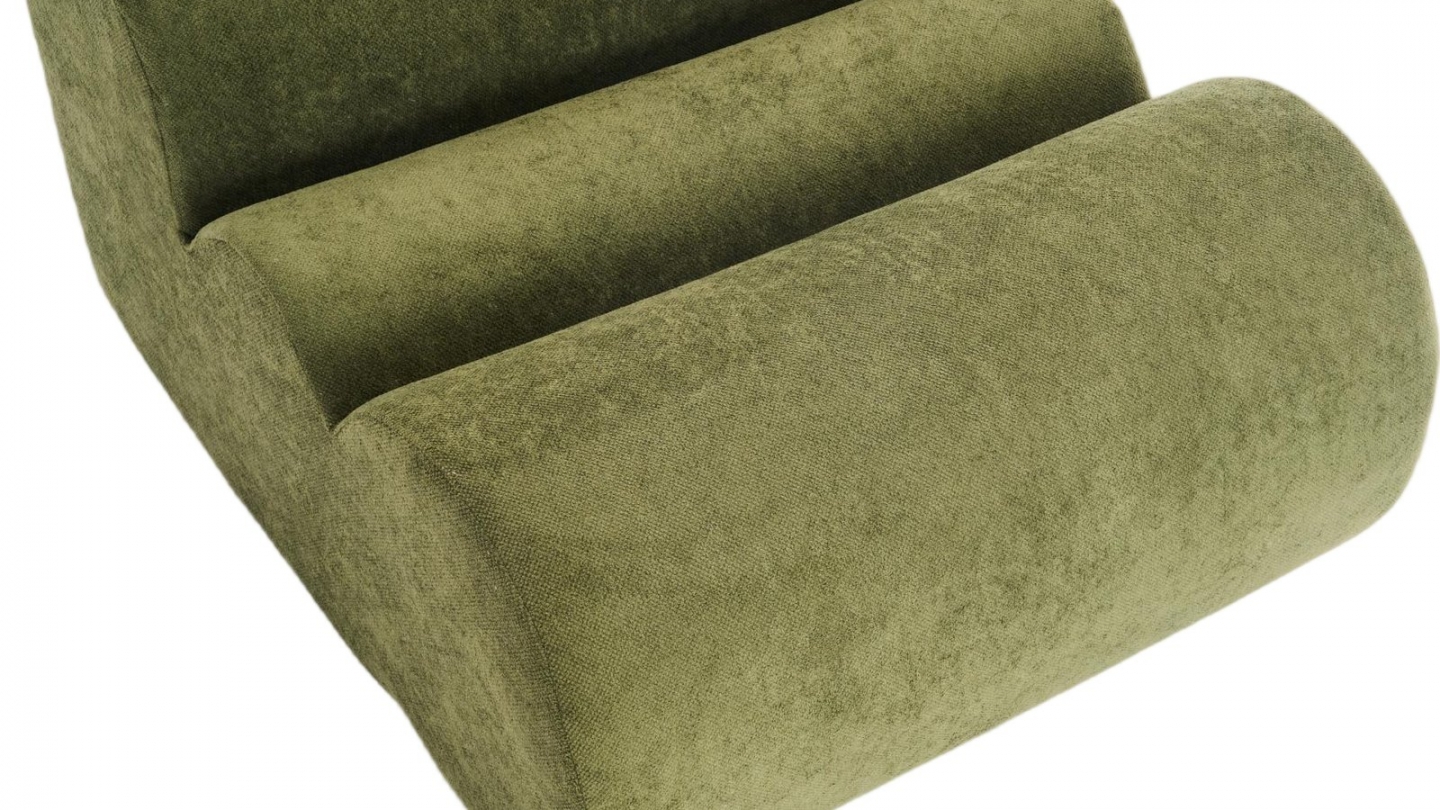 Chauffeuse compressée en tissu chenille vert kaki - Billie Chauffeuse compressée en tissu chenille vert kaki - Billie