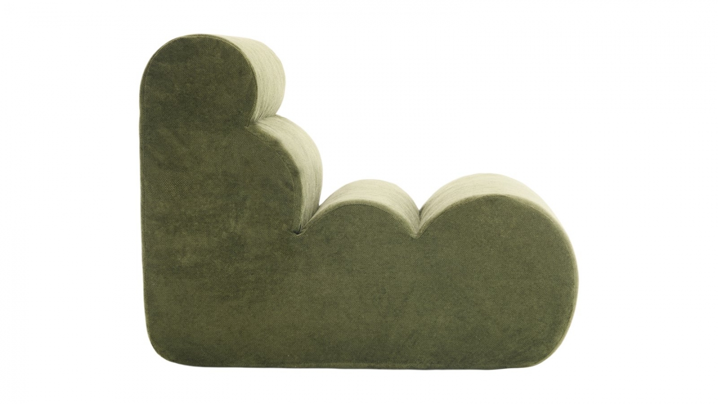 Chauffeuse compressée en tissu chenille vert kaki - Billie Chauffeuse compressée en tissu chenille vert kaki - Billie
