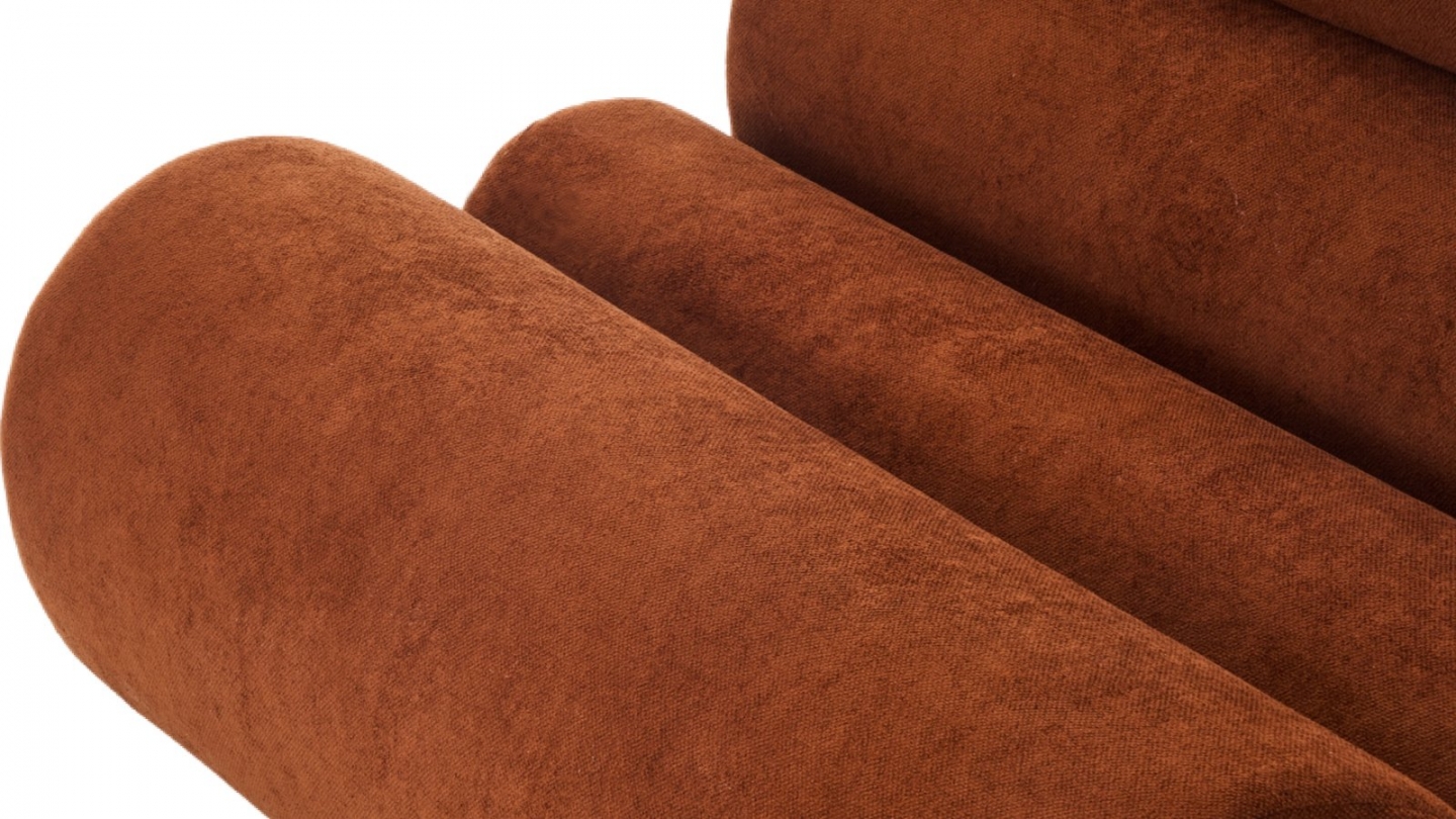Banquette compressée 2 places en tissu chenille rouille - Billie Banquette compressée 2 places en tissu chenille rouille - Billie