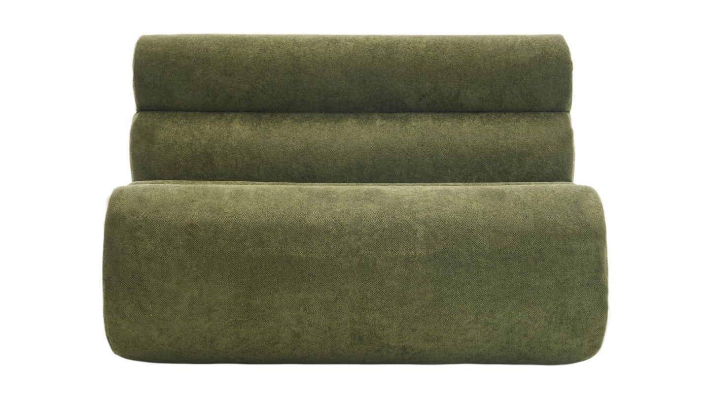 Banquette compressée 2 places en tissu chenille vert kaki - Billie Banquette compressée 2 places en tissu chenille vert kaki - Billie