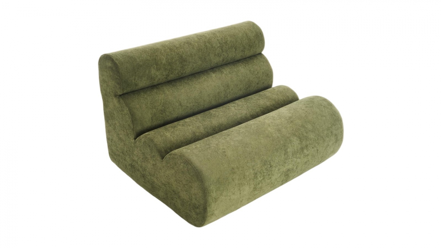 Banquette compressée 2 places en tissu chenille vert kaki - Billie Banquette compressée 2 places en tissu chenille vert kaki - Billie