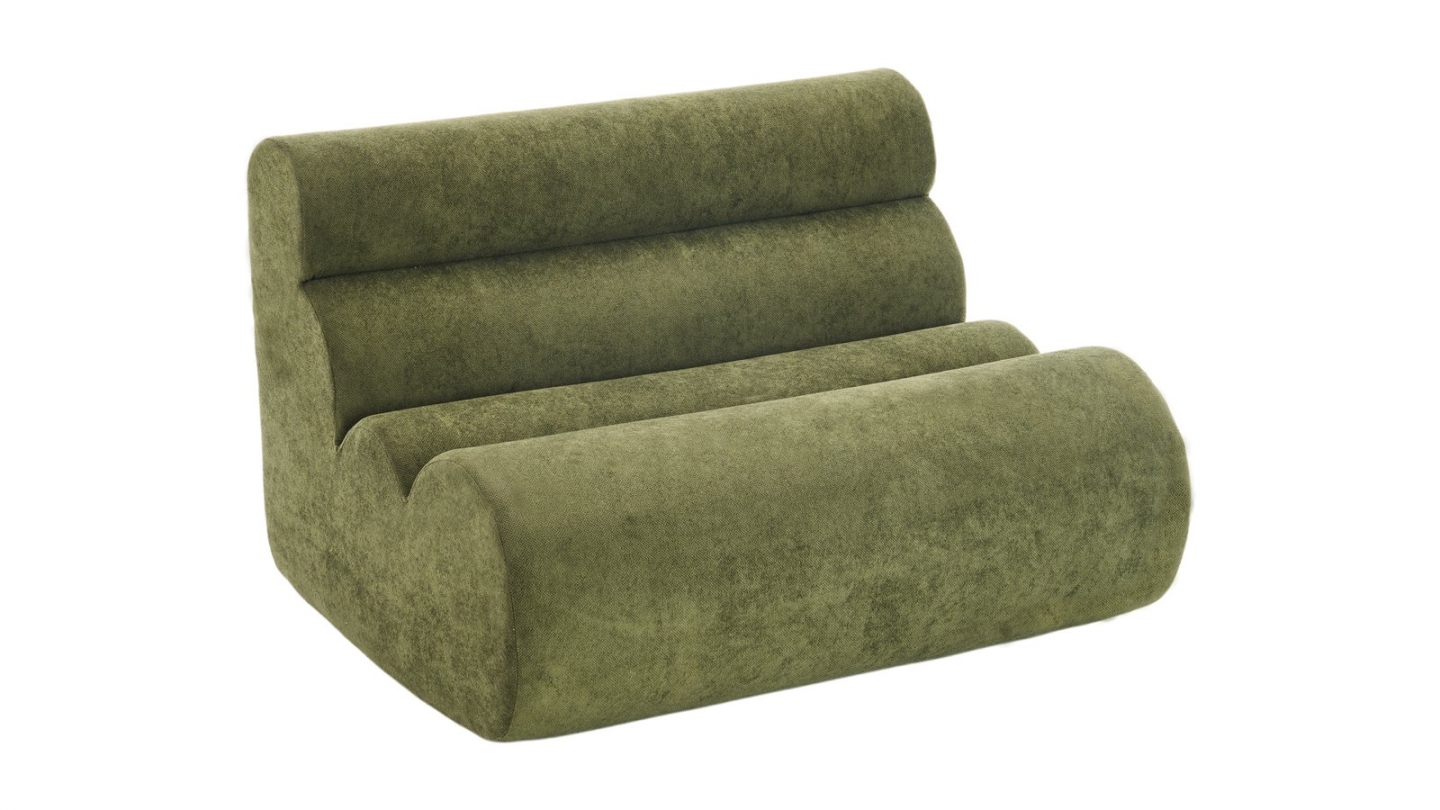 Banquette compressée 2 places en tissu chenille vert kaki - Billie Banquette compressée 2 places en tissu chenille vert kaki - Billie