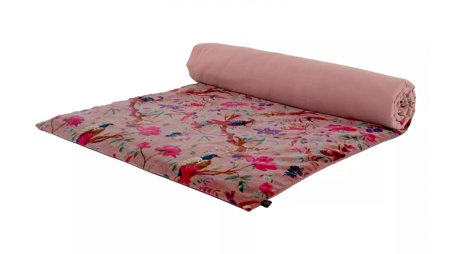 Pack intérieur & Housse d'Édredon bois de rose en Velours Imprimé Oiseaux 85 x 200 cm - Birdy Pack intérieur & Housse d'Édredon bois de rose en Velours Imprimé Oiseaux 85 x 200 cm - Birdy