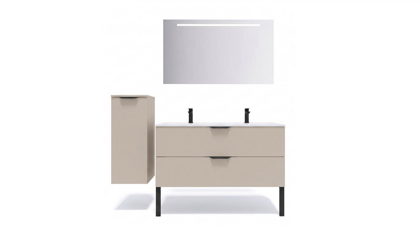 Meuble de salle de bain suspendu double vasque intégrée 120cm 2 tiroirs Vert sauge - Venice Meuble de salle de bain suspendu double vasque intégrée 120cm 2 tiroirs Vert sauge - Venice