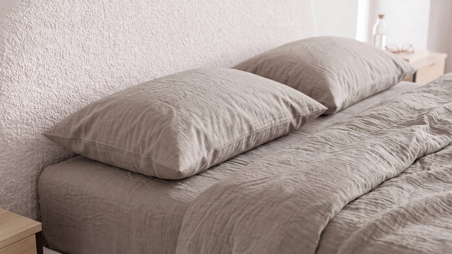 Pack 2 taies d'oreiller & Housse de couette en gaze de coton lavé Lin 240 x 220 cm - Mykonos Pack 2 taies d'oreiller & Housse de couette en gaze de coton lavé Lin 240 x 220 cm - Mykonos