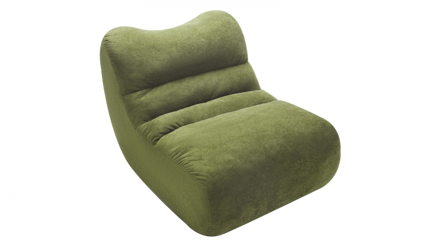 Chauffeuse compressée en tissu chenille vert kaki - Nido Chauffeuse compressée en tissu chenille vert kaki - Nido