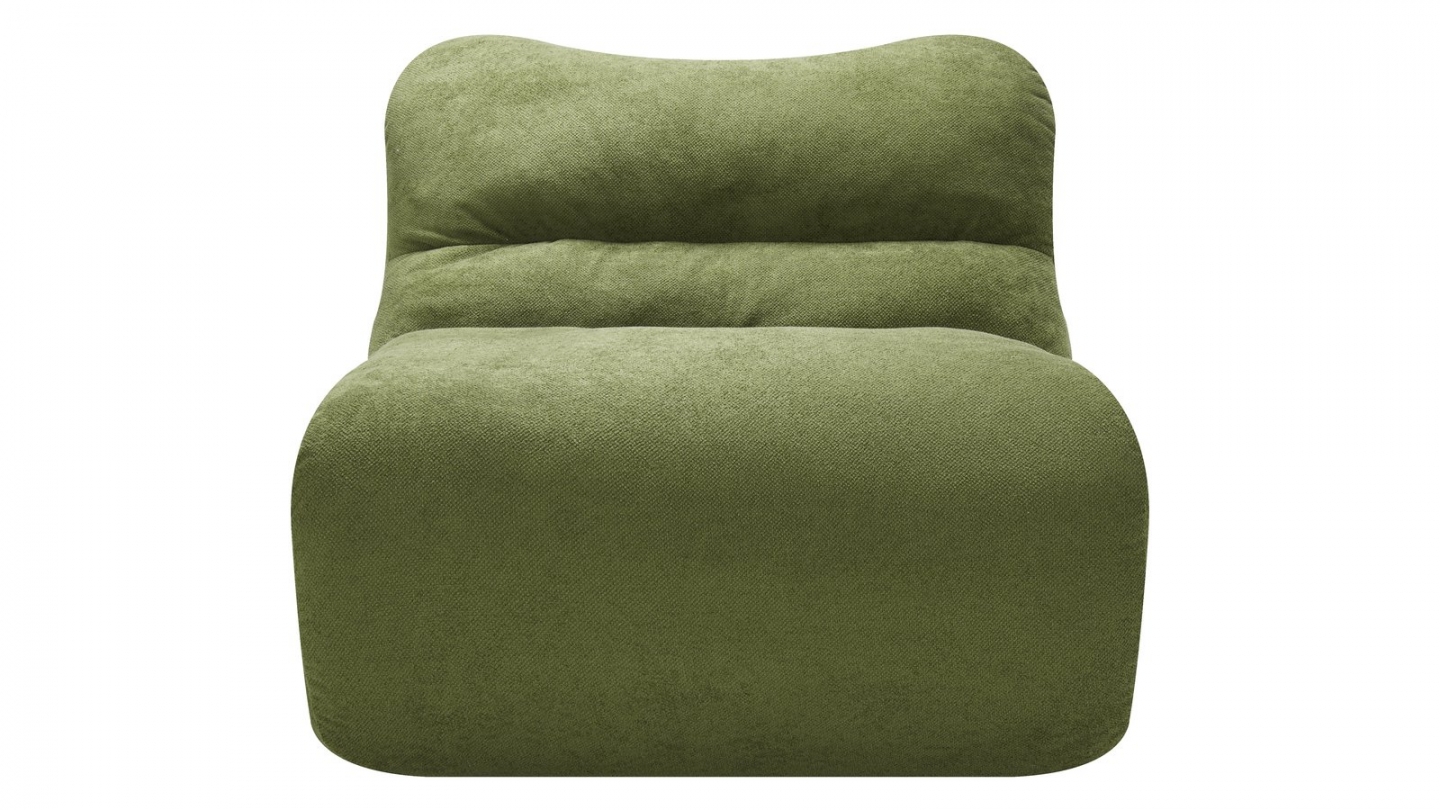 Chauffeuse compressée en tissu chenille vert kaki - Nido Chauffeuse compressée en tissu chenille vert kaki - Nido