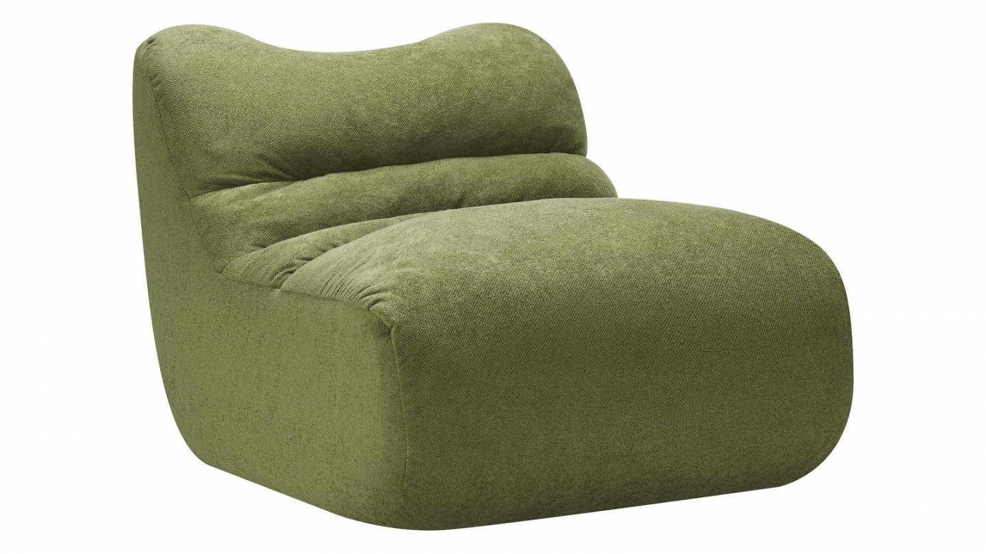 Chauffeuse compressée en tissu chenille vert kaki - Nido Chauffeuse compressée en tissu chenille vert kaki - Nido