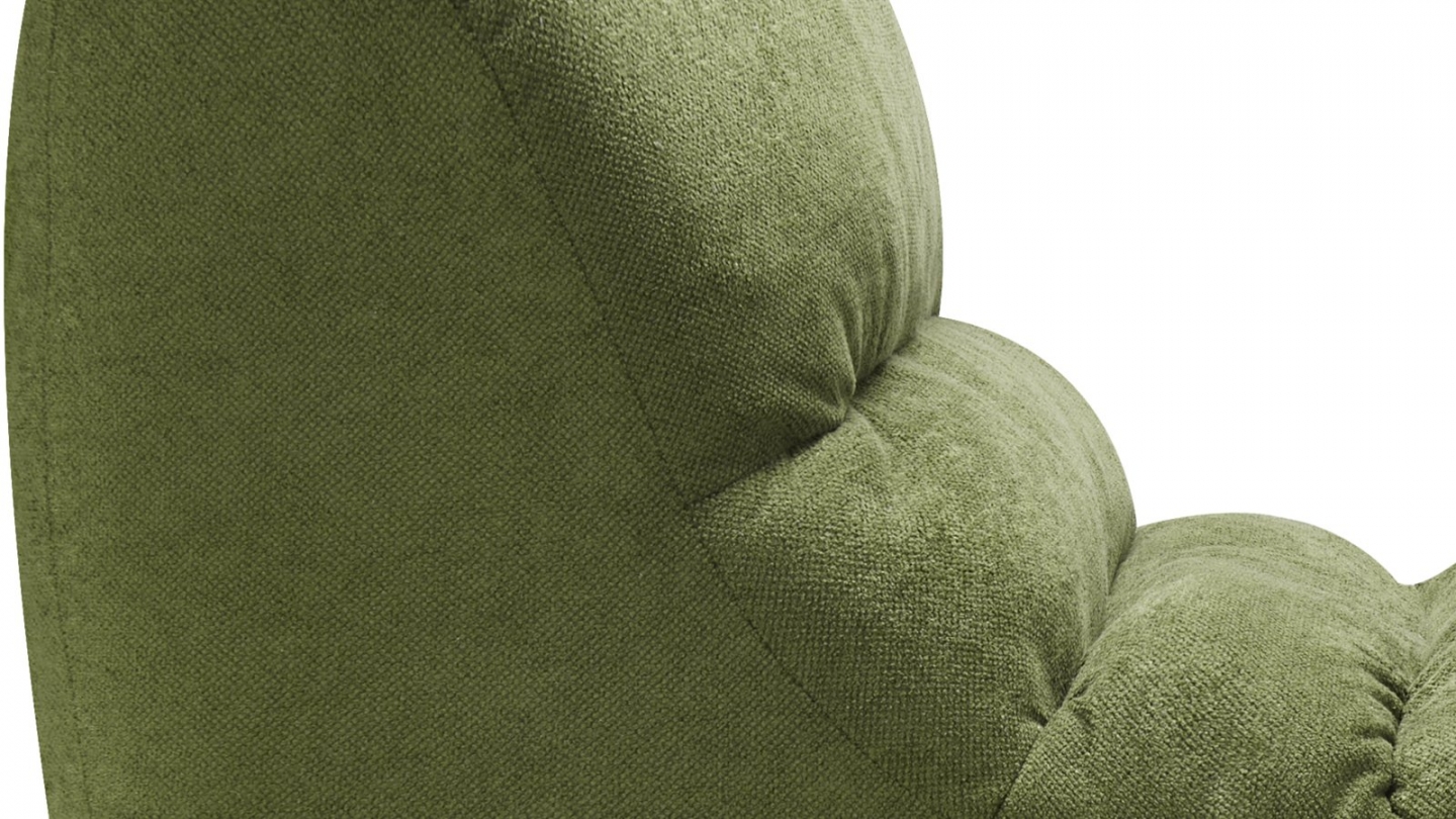 Chauffeuse compressée en tissu chenille vert kaki - Nido Chauffeuse compressée en tissu chenille vert kaki - Nido