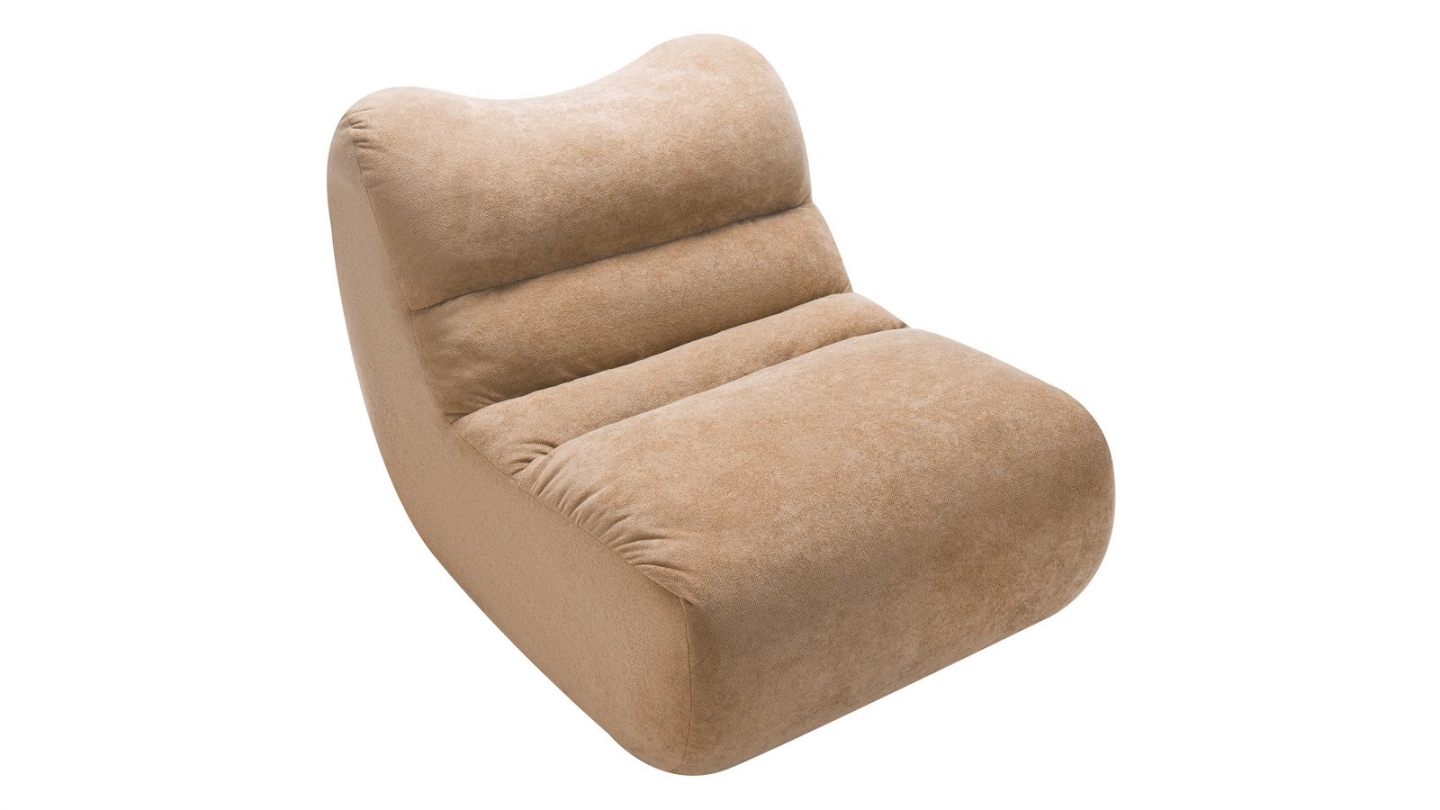 Chauffeuse compressée en tissu chenille moka - Nido Chauffeuse compressée en tissu chenille moka - Nido