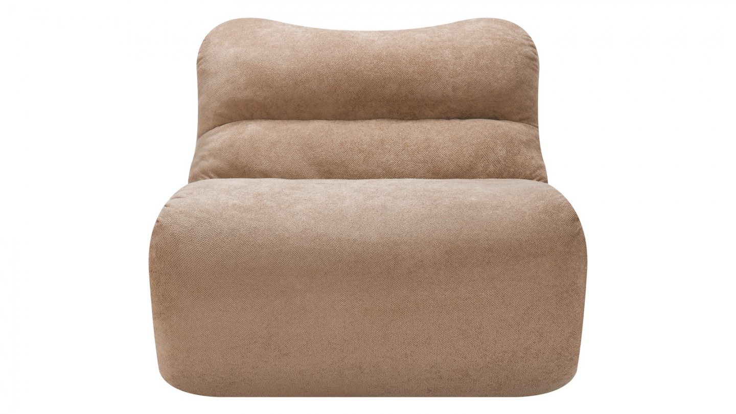 Chauffeuse compressée en tissu chenille moka - Nido Chauffeuse compressée en tissu chenille moka - Nido