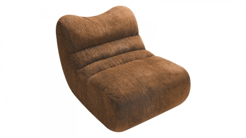 Chauffeuse compressée en tissu chenille marron - Nido