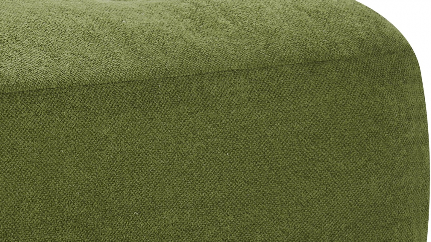Pouf compressé en tissu chenille vert kaki - Nido Pouf compressé en tissu chenille vert kaki - Nido