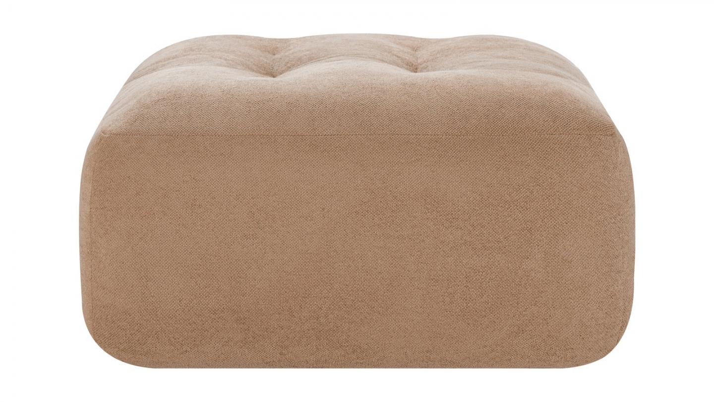 Pouf compressé en tissu chenille moka - Nido Pouf compressé en tissu chenille moka - Nido
