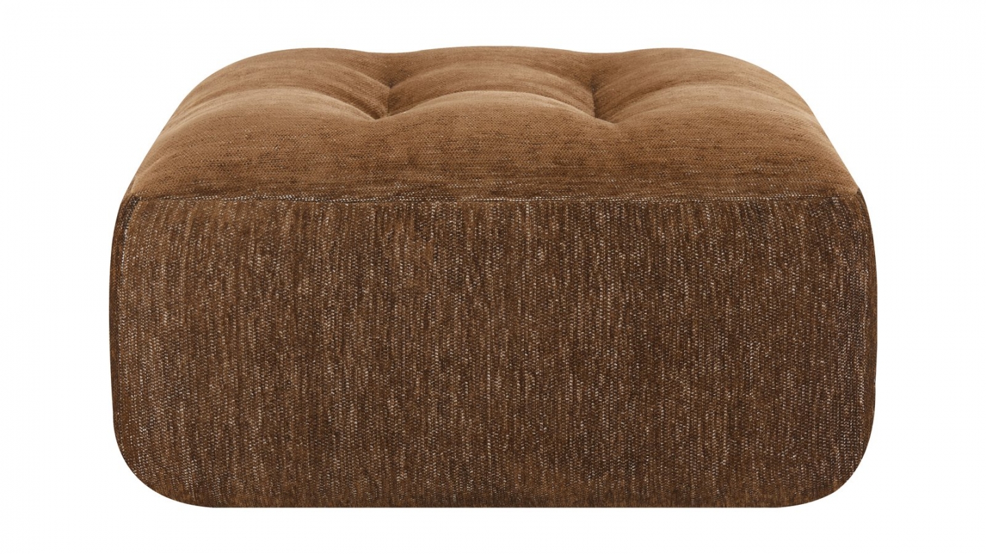 Pouf compressé en tissu chenille marron - Nido Pouf compressé en tissu chenille marron - Nido