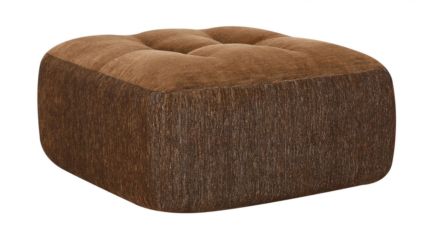 Pouf compressé en tissu chenille marron - Nido Pouf compressé en tissu chenille marron - Nido