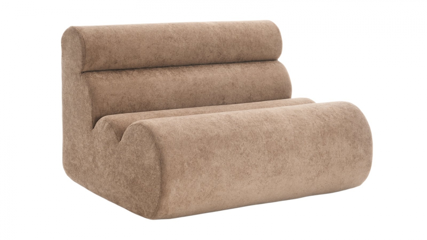 Ensemble chauffeuse + banquette modulables 3 places en tissu chenille moka - Billie Ensemble chauffeuse + banquette modulables 3 places en tissu chenille moka - Billie