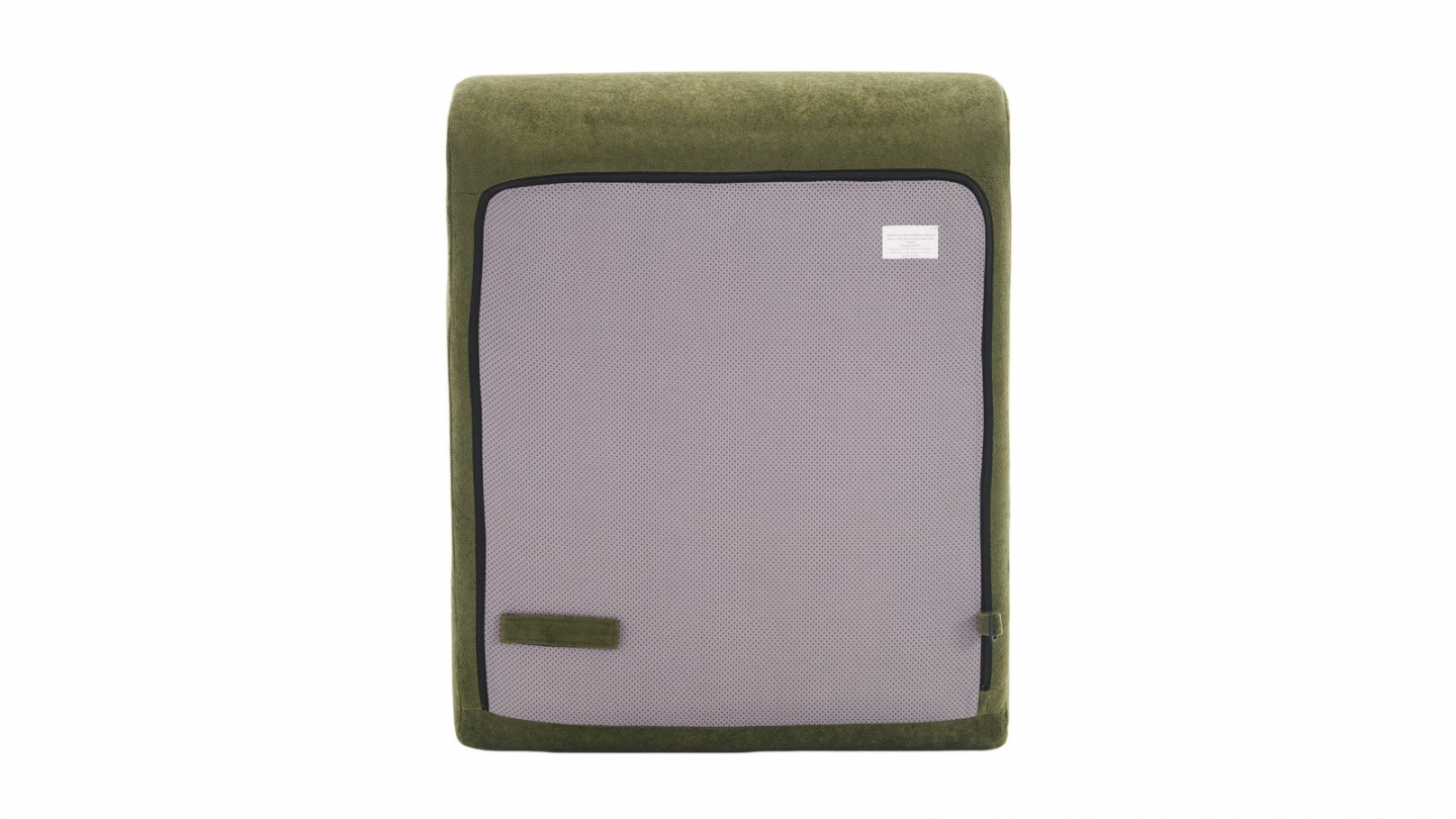 Ensemble chauffeuses + banquette modulables 4 places en tissu chenille vert kaki - Billie Ensemble chauffeuses + banquette modulables 4 places en tissu chenille vert kaki - Billie