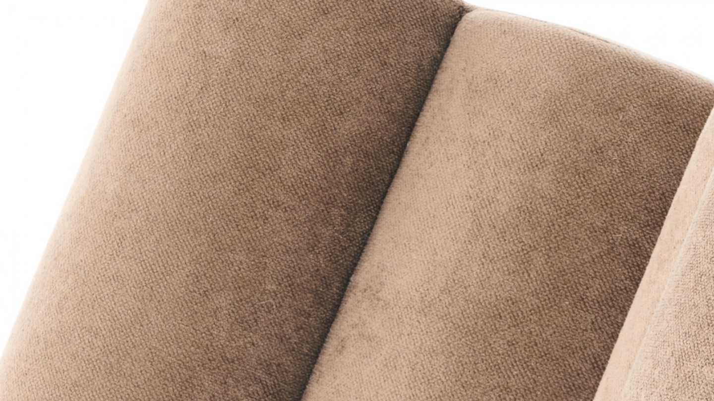 Ensemble chauffeuses + banquette modulables 4 places en tissu chenille moka - Billie Ensemble chauffeuses + banquette modulables 4 places en tissu chenille moka - Billie