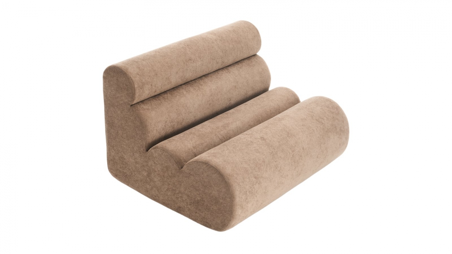 Ensemble chauffeuses + banquette modulables 4 places en tissu chenille moka - Billie Ensemble chauffeuses + banquette modulables 4 places en tissu chenille moka - Billie
