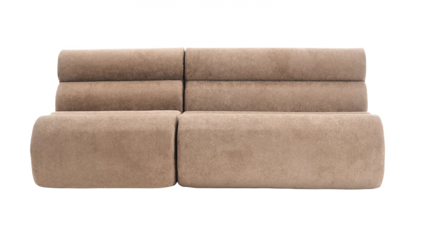 Ensemble chauffeuses + banquette modulables 4 places en tissu chenille moka - Billie Ensemble chauffeuses + banquette modulables 4 places en tissu chenille moka - Billie