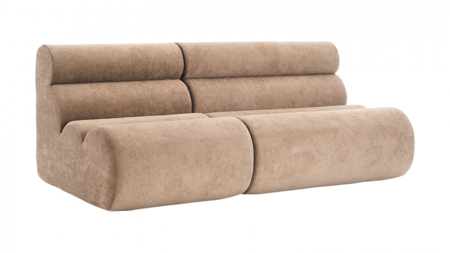 Ensemble chauffeuses + banquette modulables 4 places en tissu chenille moka - Billie Ensemble chauffeuses + banquette modulables 4 places en tissu chenille moka - Billie