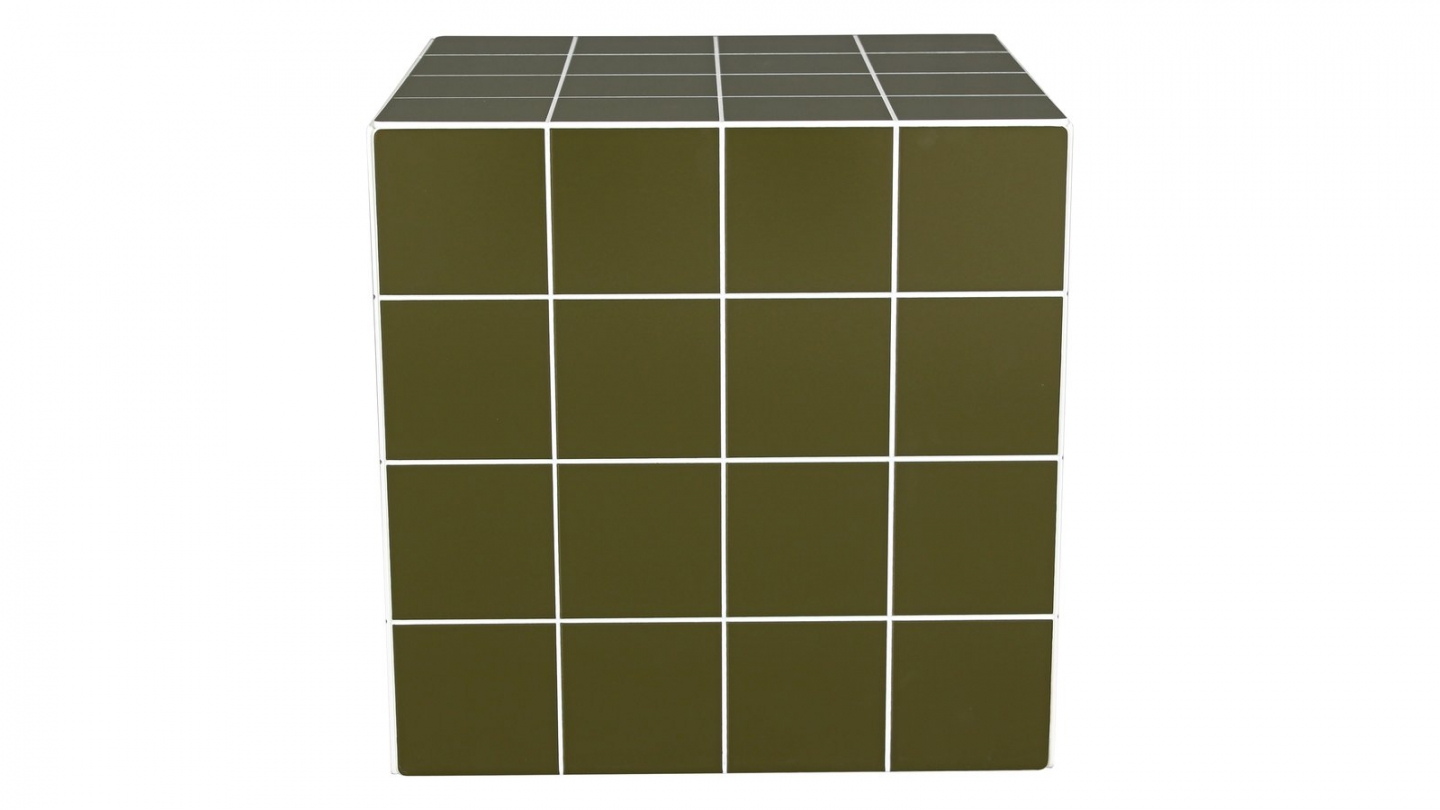 Bout de canapé cubique effet mosaïque vert olive 40 cm - Ibiza Bout de canapé cubique effet mosaïque vert olive 40 cm - Ibiza