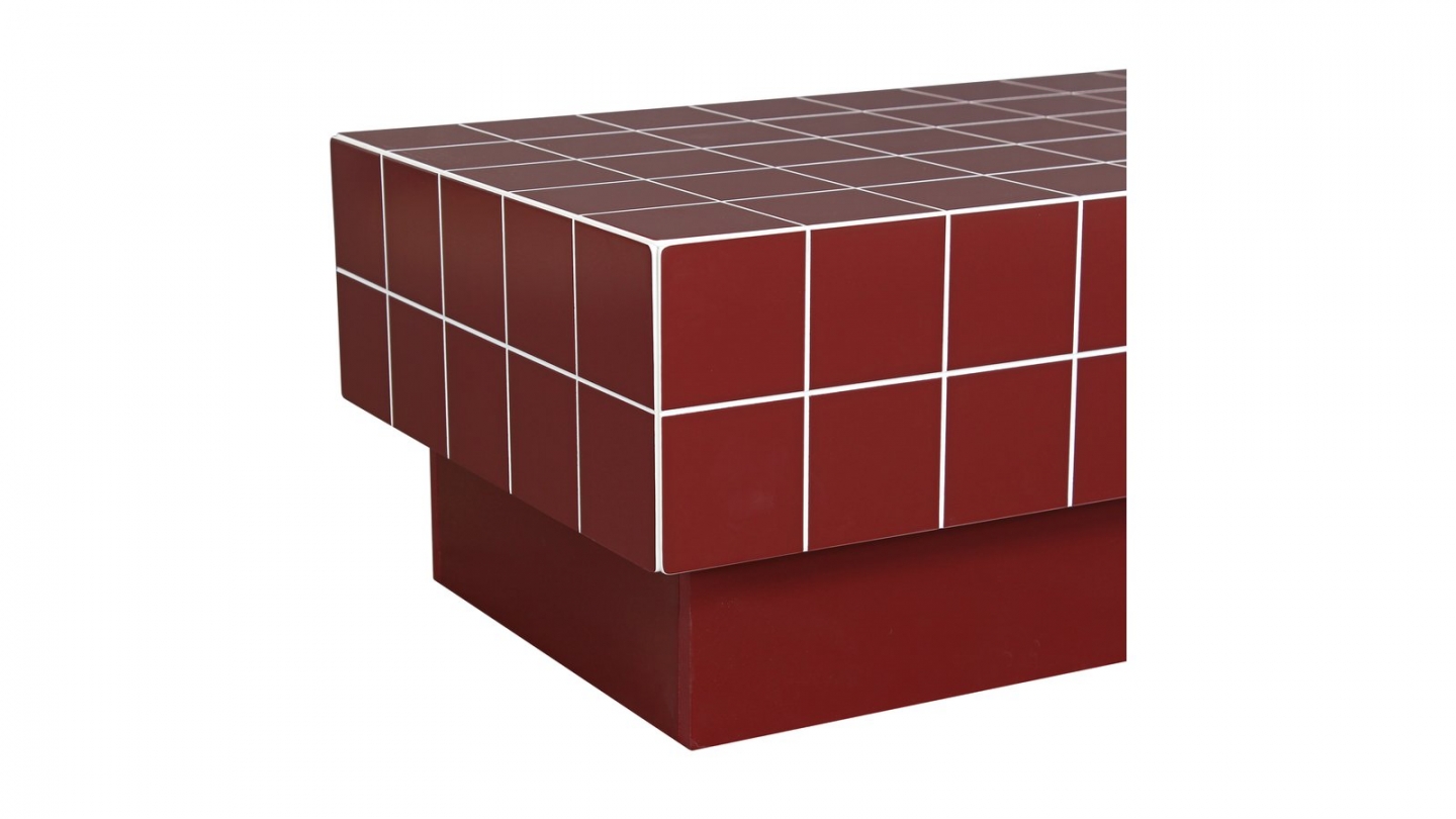 Table basse rectangulaire effet mosaïque bordeaux 100 cm - Ibiza Table basse rectangulaire effet mosaïque bordeaux 100 cm - Ibiza