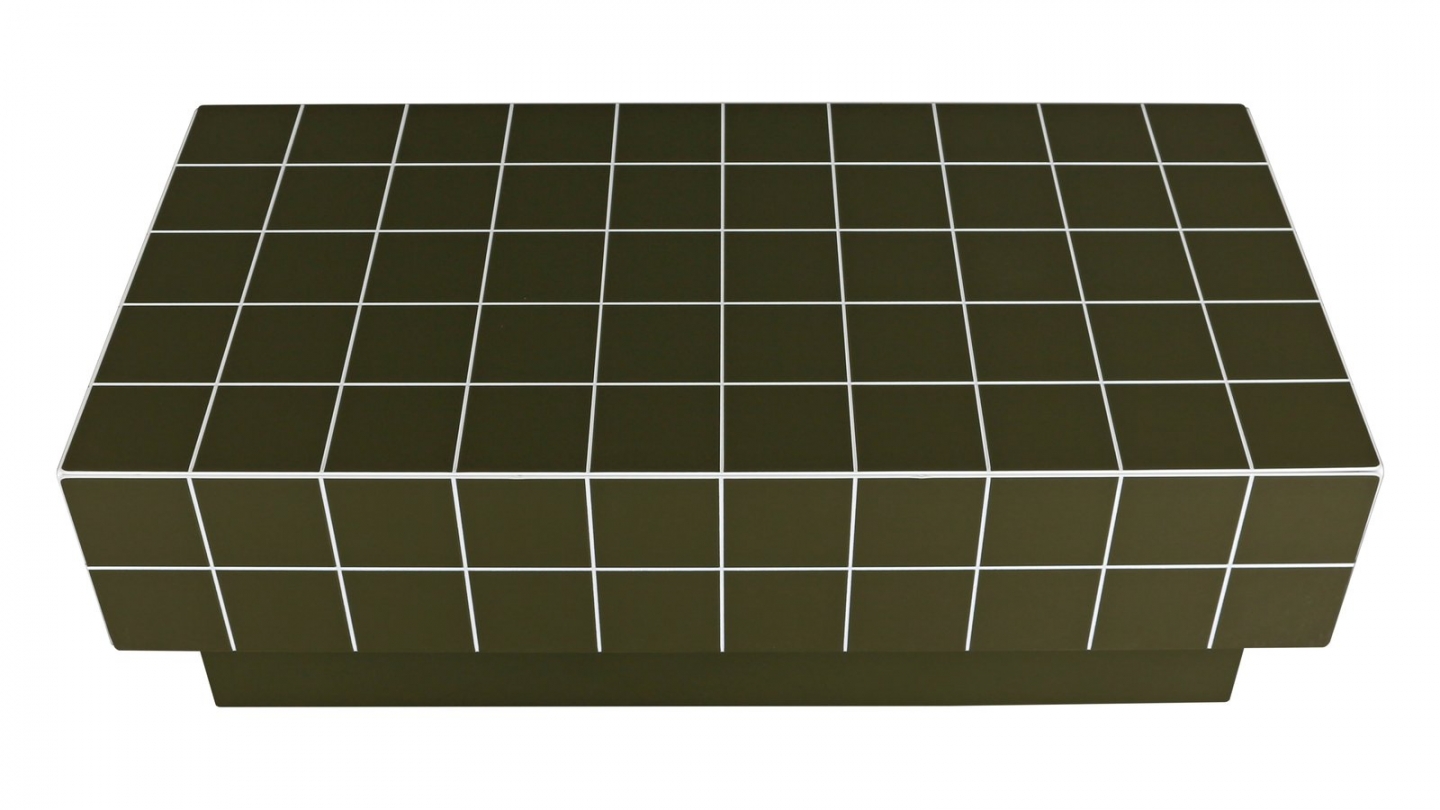 Table basse rectangulaire effet mosaïque vert olive 100 cm - Ibiza Table basse rectangulaire effet mosaïque vert olive 100 cm - Ibiza