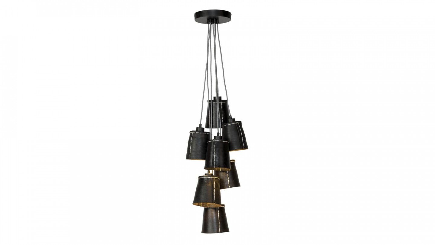 Suspension 7 abats jour noir S - Collection Amazon - Good&Mojo