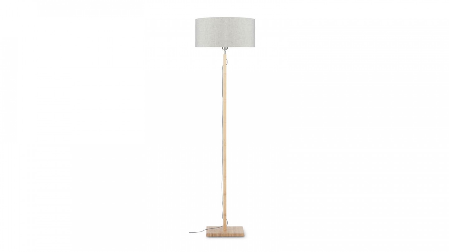 Lampadaire en bambou abat jour en lin clair - Collection Fuji - Good&Mojo