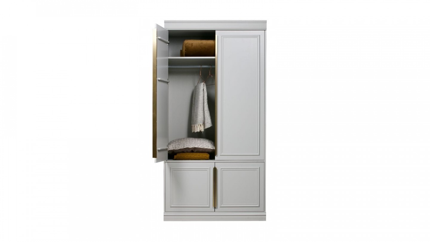 Armoire 62cm 2 portes en pin blanc - Collection Organize BePureHome