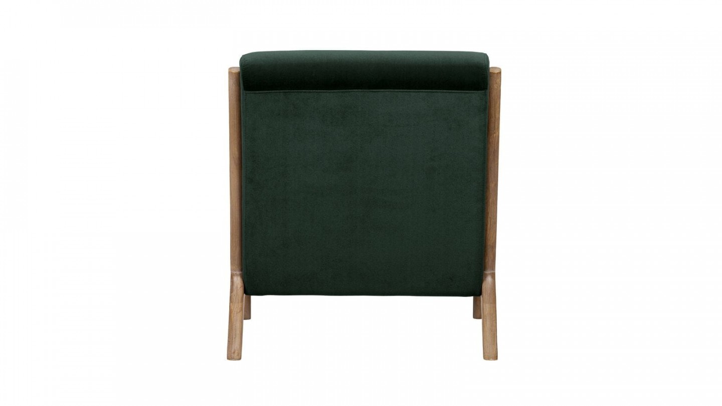 Fauteuil en bois et velours vert - Collection Mark - Woood