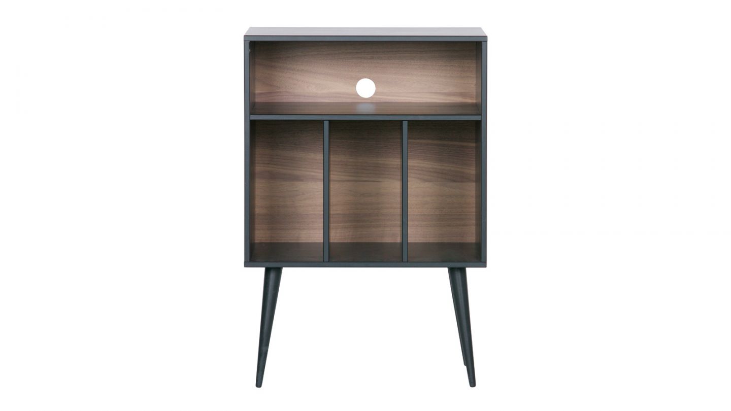 Meuble d'appoint 4 niches en bois noir - Collection James - Woood