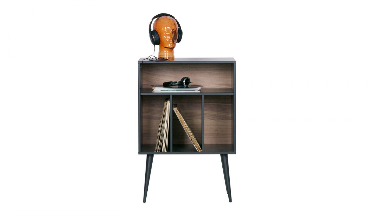 Meuble d'appoint 4 niches en bois noir - Collection James - Woood